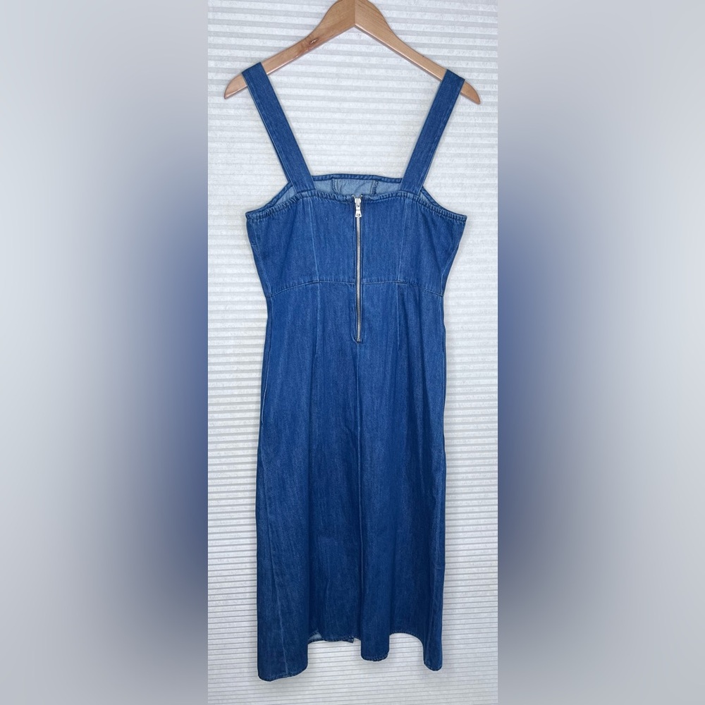 GAP Denim Women's Size 10 Blue Tank Corset Top Midi Dress Dark Wash NEW - Picture 5 of 14